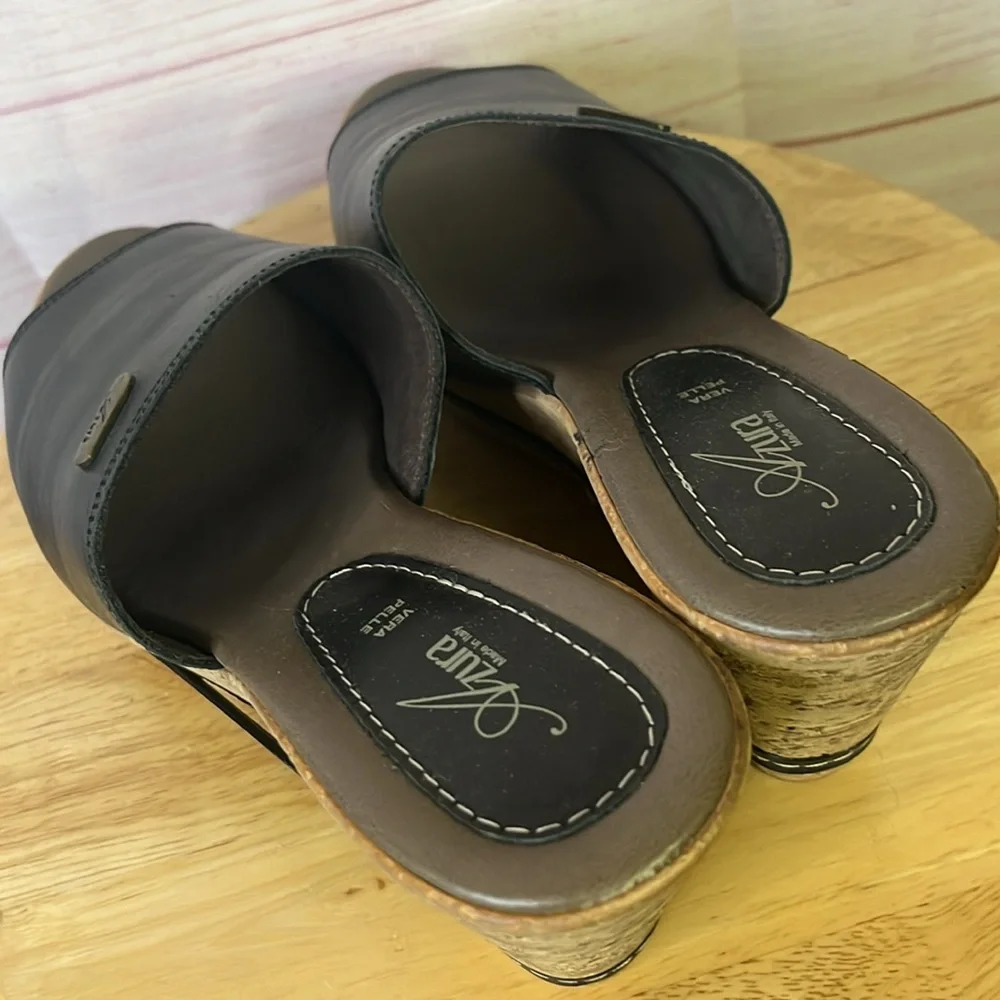 Azura Made in Italy Wedge Black Sandal SzEUR41/9‎